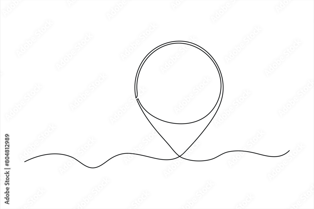 continuous one line google map point route directions and location outline vector art illustration continuous one line google map point route directions and location outline vector art illustration