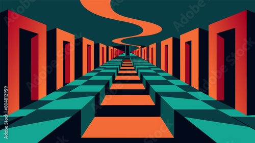 The once straight corridors now seemed to twist and turn disorienting the visitors and intensifying their sense of being ped..