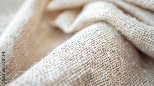 Organic Coarseness: A Detailed Close-Up of Burlap Fabric, Celebrating its Raw Texture.