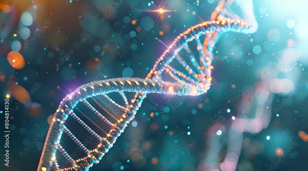 Abstract background with DNA and cell elements.