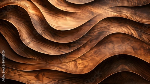 Wood artwork background – abstract wood texture with wave design forming a stylish harmonic background 