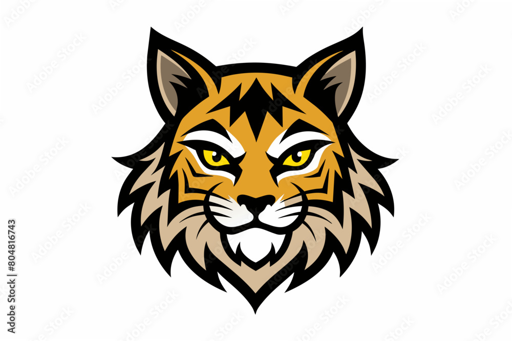 scottish wildcat head logo vector illustration