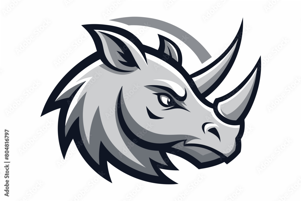 rhino head logo vector illustration