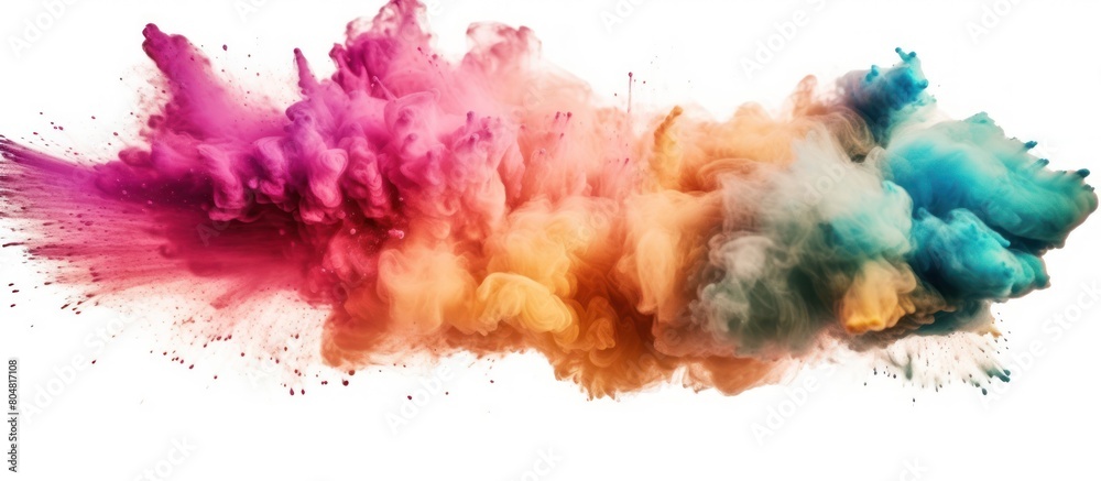gradient dust explosion isolated on white background