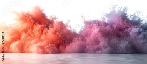 gradient dust explosion isolated on white background photo