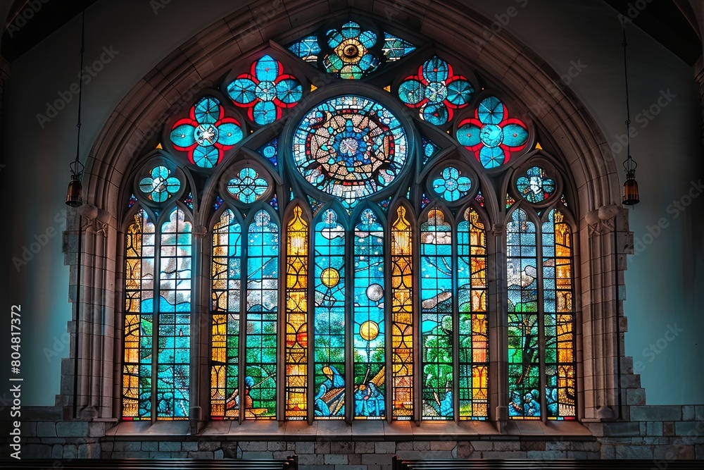 Gothic Cathedral: Ode to Celestial Bodies Through Intricate Stained-Glass Windows