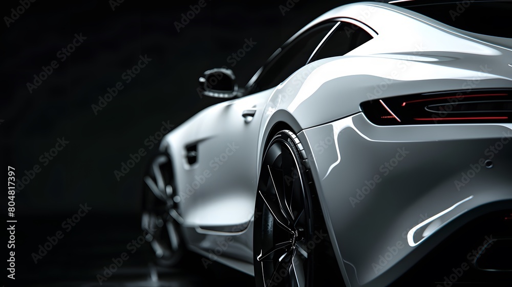modern white sport car