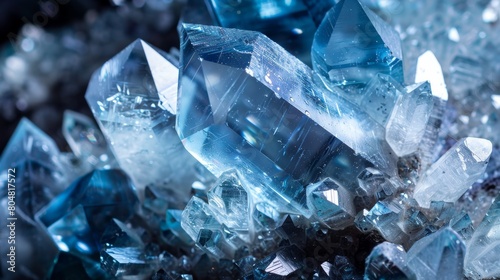 blue crystal gems texture as very nice natural background (close up)
