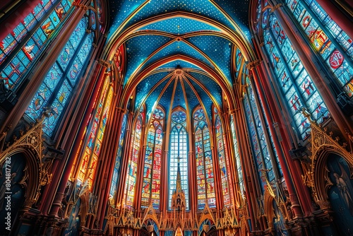 Gothic Splendor: A Cathedral's Stained Glass Majesty © Michael