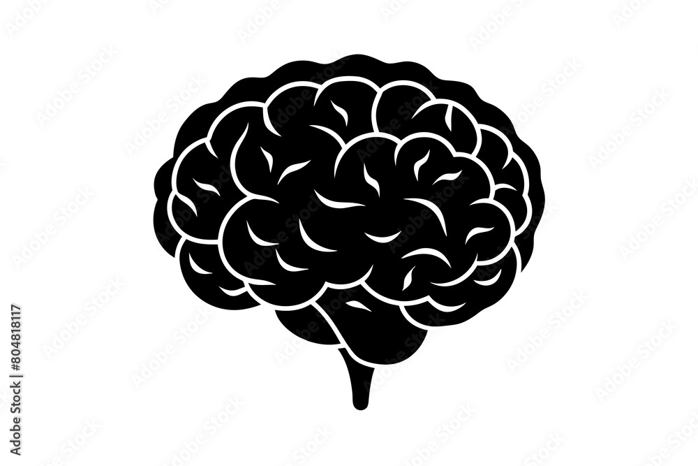 brain line art silhouette illustration brain line art silhouette illustration