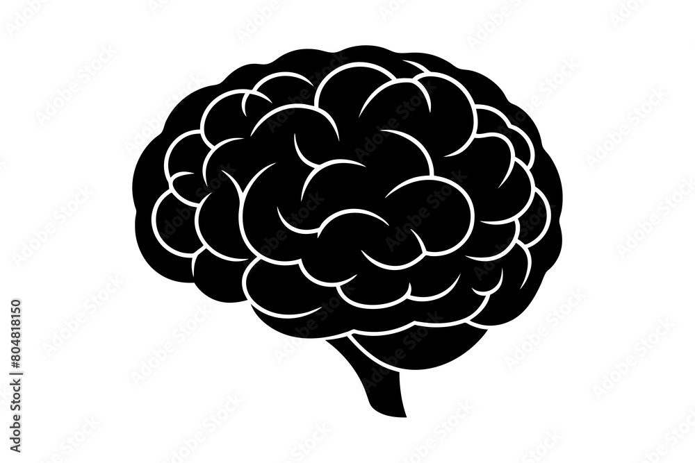brain line art silhouette illustration brain line art silhouette illustration