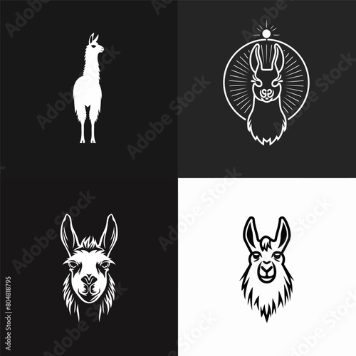 Llama logo design vector illustration