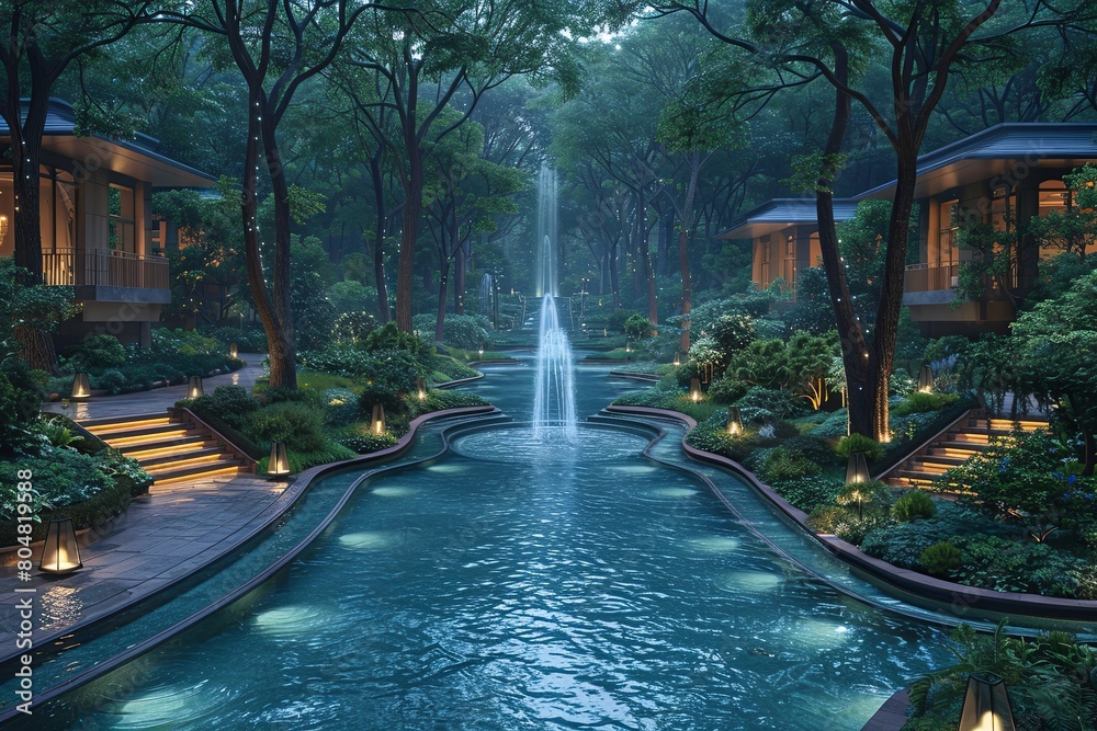 Interactive Fountains and Light Installations: A Techno-Natural Oasis in the Sprawling Urban Park Interactive Fountains and Light Installations: A Techno-Natural Oasis in the Sprawling Urban Park