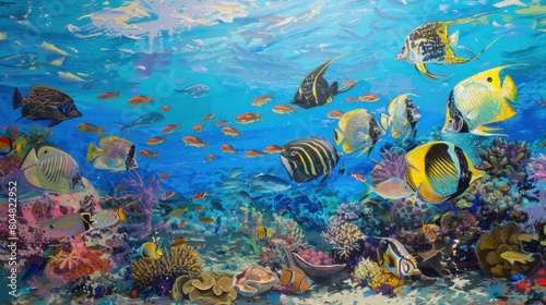 Underwater world. Coral reefs and fish