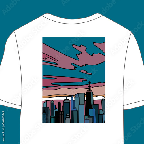 design t shirt sky city