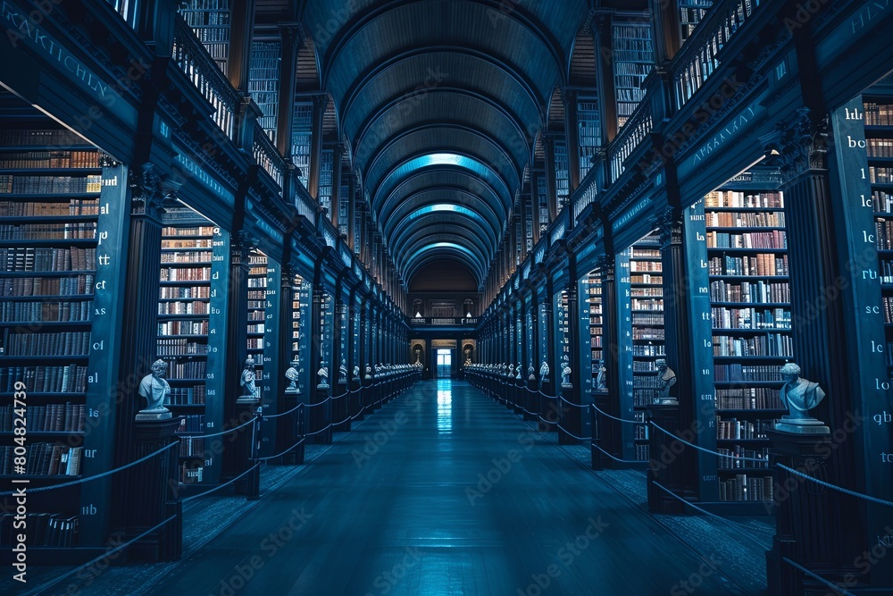 Heavenly Vaulted Ceilings: Majestic Giant Library of Infinite Knowledge.