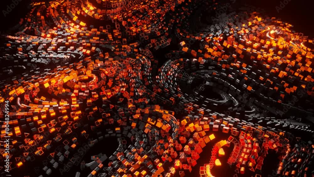 vj loop. abstract motion background. small object particle abstract waving. seamless 4k