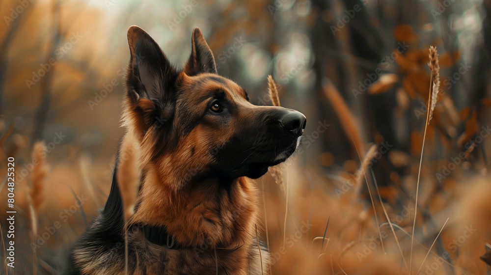 Autumn Sentinel: German Shepherd in a Rustic Meadow Autumn Sentinel: German Shepherd in a Rustic Meadow