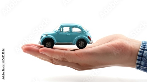 Car insurance with car toys isolated white background