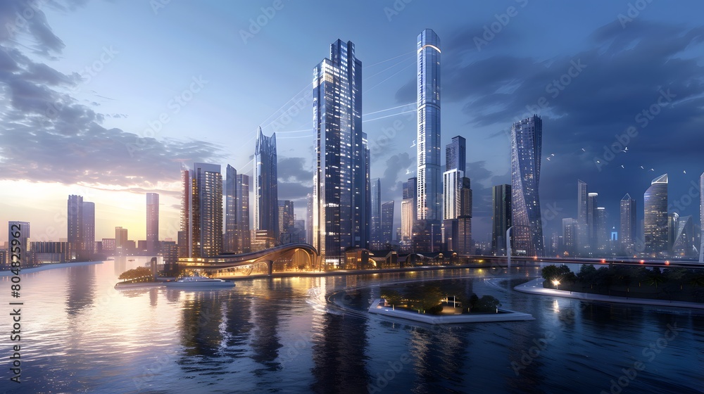 Obraz premium contemporary city skyline