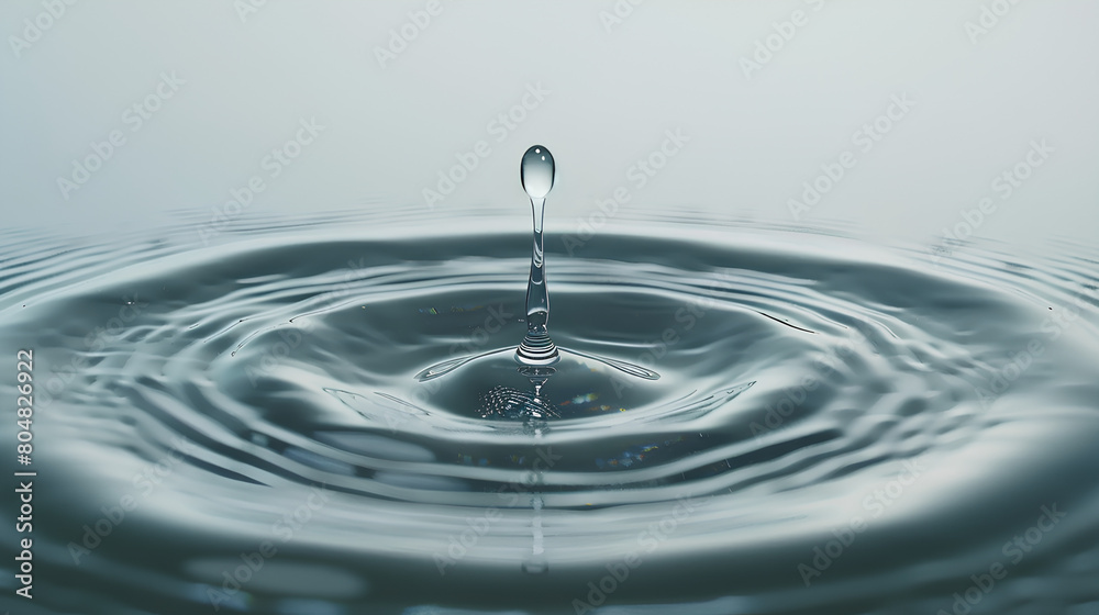 Water drops fall on the sea Water drops fall on the sea