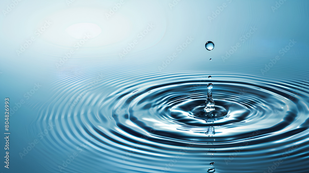 Water drops fall on the sea Water drops fall on the sea