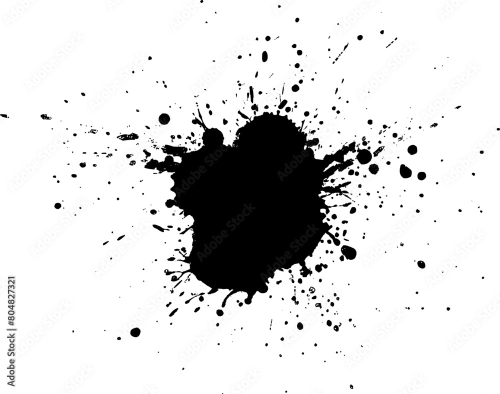 black ink brush painting splash splatter on white background grunge graphic element style black ink brush painting splash splatter on white background grunge graphic element style
