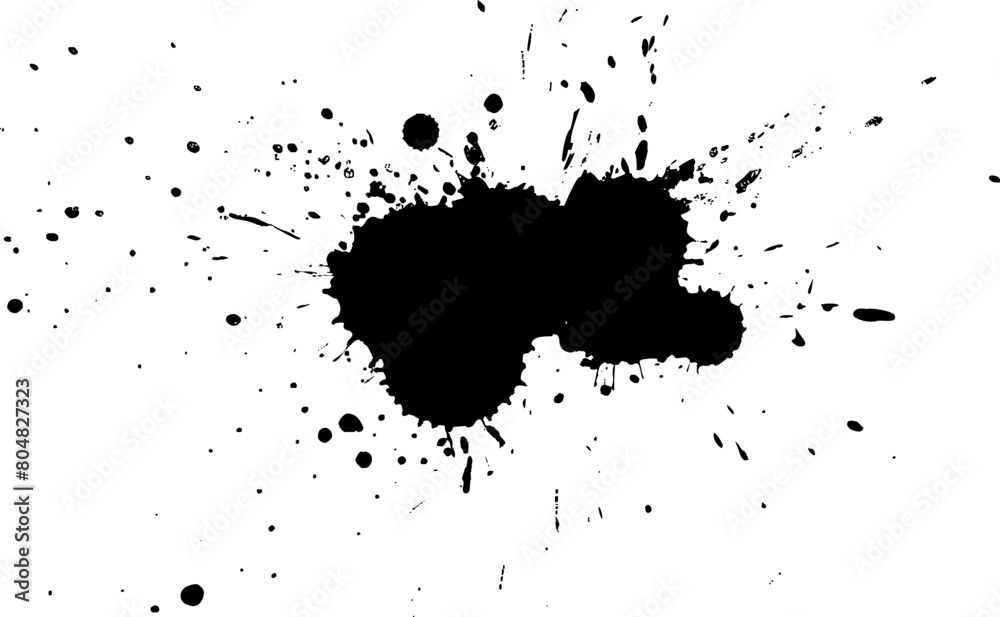 black ink dropped splash splatter grunge graphic element on white background black ink dropped splash splatter grunge graphic element on white background