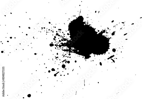 black watercolor brush painting splash splatter dirty grunge graphic element