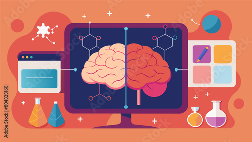 A slideshow projected images of the brain and its chemical reactions to ketamine providing visual aids to help patients better understand the concept..