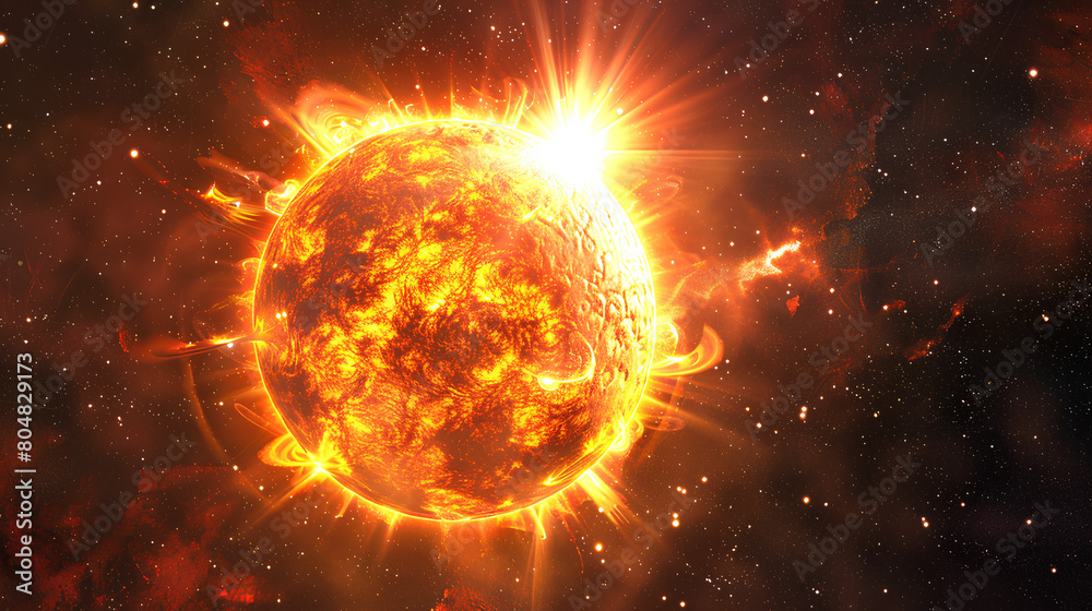 Obraz premium Sun in beautiful outer space