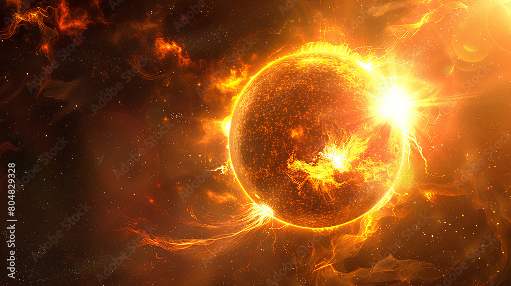 Fototapeta premium Sun in beautiful outer space