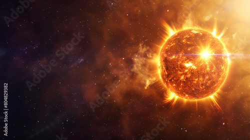 Sun in beautiful outer space