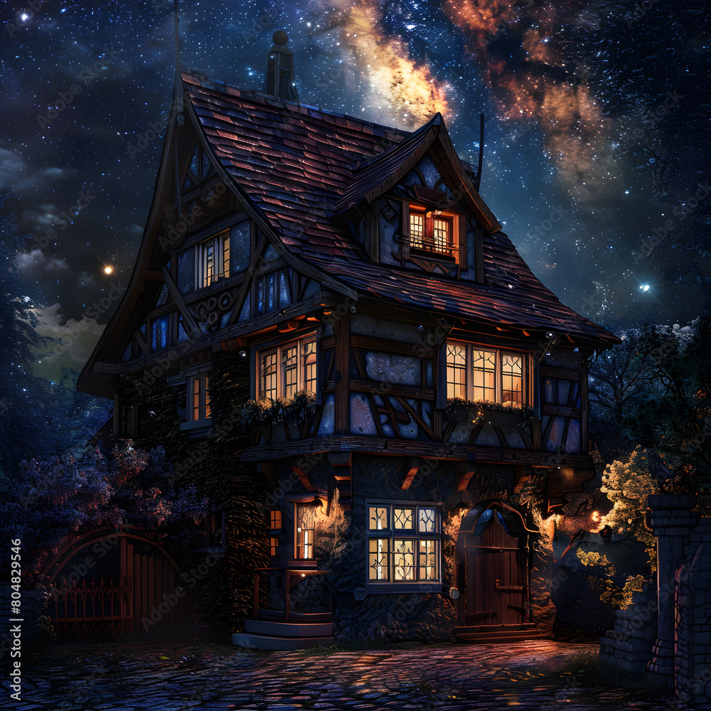 old house in the night