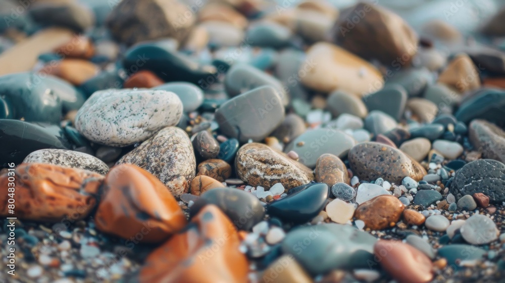 Close up photo of stones and minerals on the beach Close up photo of stones and minerals on the beach