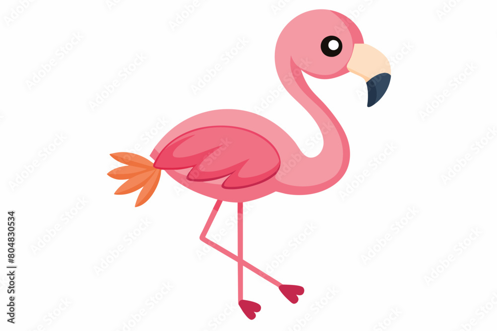 flamingo bird cartoon vector illustration