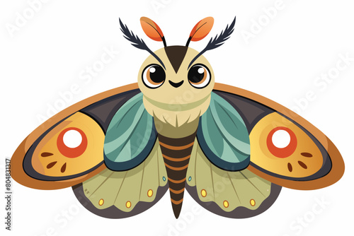 emperor moth cartoon vector illustration
