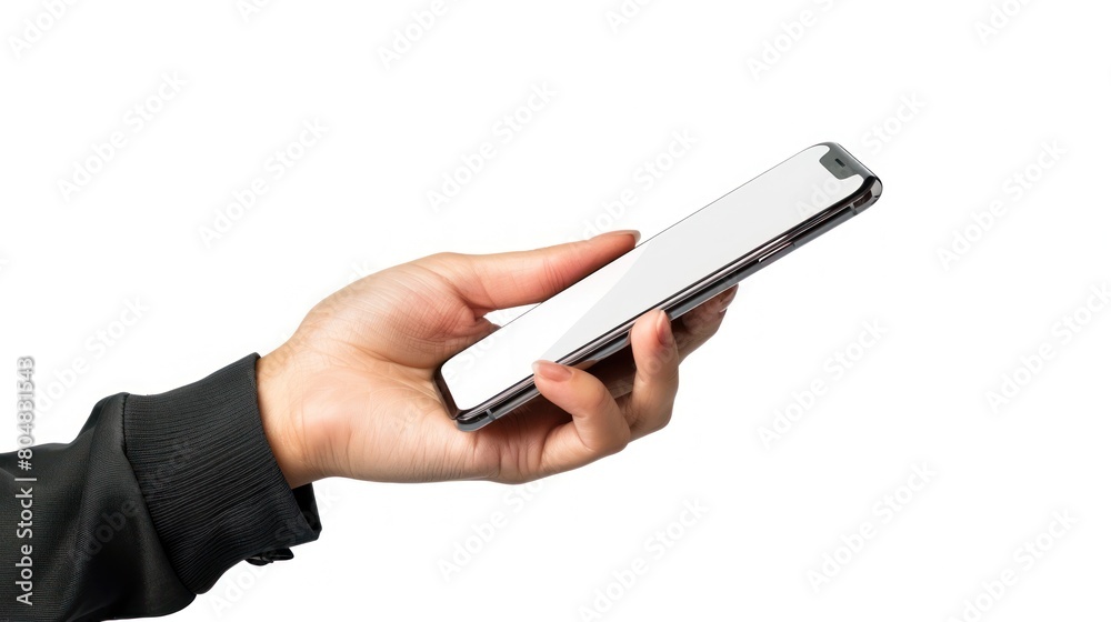 hand hold Phone isolated white background hand hold Phone isolated white background