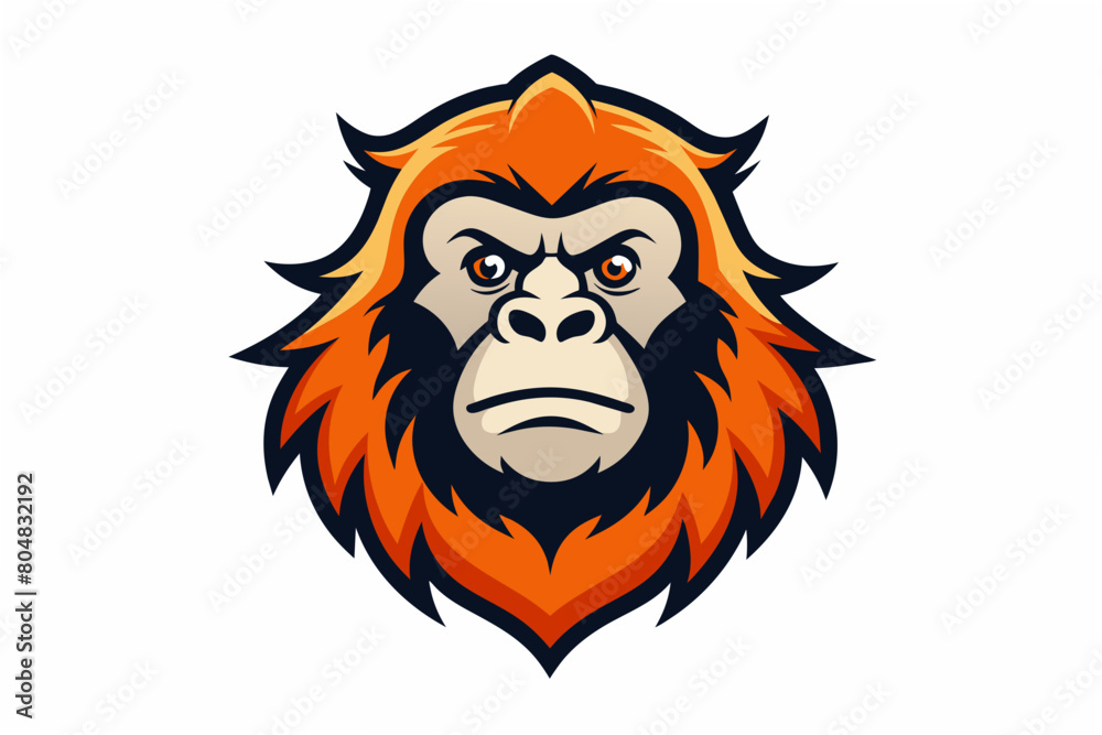 orangutan head logo vector illustration