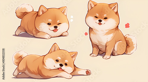 Cute dog animal in vector cartoon style
