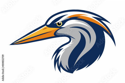 heron head logo vector illustration © CreativeDesigns