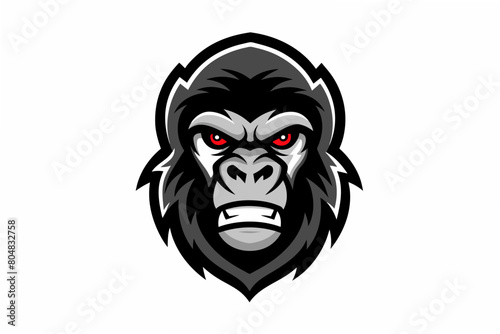 gorilla head logo vector illustration © CreativeDesigns