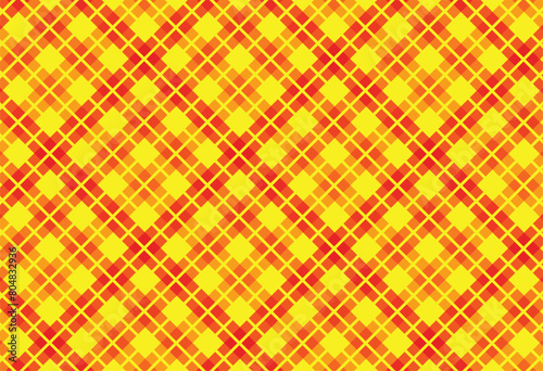 Seamless checkered vector pattern. Seamless checkered vector pattern. Coarse vintage Orange Yellow plaid fabric texture. Abstract geometric background. Tablecloth for picnic Texture...