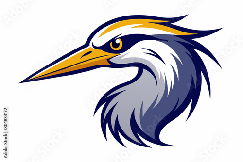 egret head logo vector illustration © CreativeDesigns