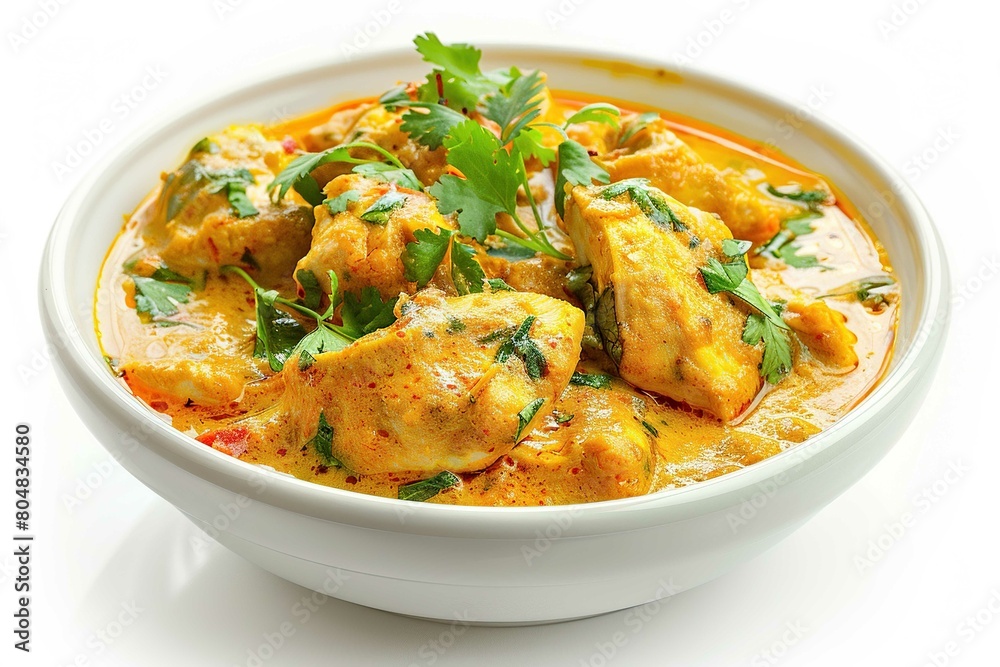 Chicken Korma, isolated on white Chicken Korma, isolated on white
