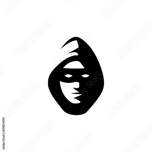 thief crime profile logo vector illustration template design