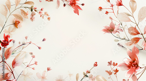 Wallpaper Mural Blank white spec on beautiful floral wreath wedding invitation card template. Torontodigital.ca