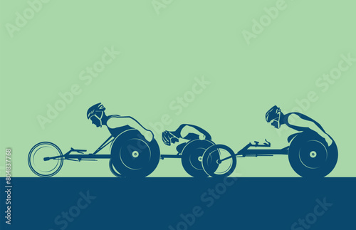 Premium Editable Vector Illustration of wheelchair track and field race best for your digital graphic and print photo