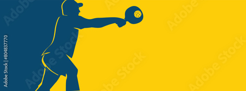 Great simple pickleball banner or poster with spacious text area for your attractive design 