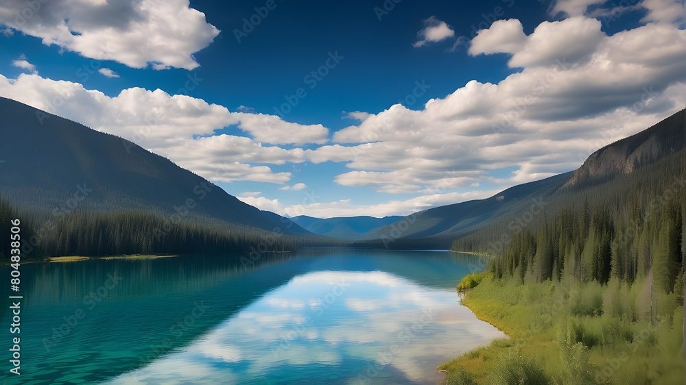 Clearwater Lake is located in British Columbia, Canada's Wells Gray Provincial Park. Nestled high in the Cariboo Mountains, the lake supplies water to the Clearwater River, which in turn feeds the Tho
